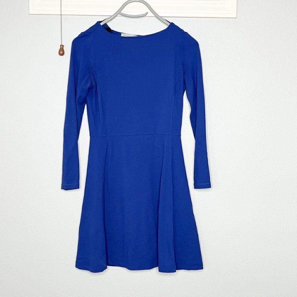Athleta Cozy Up Travel Dress - Size XXS  Blue Long sleeve skater
